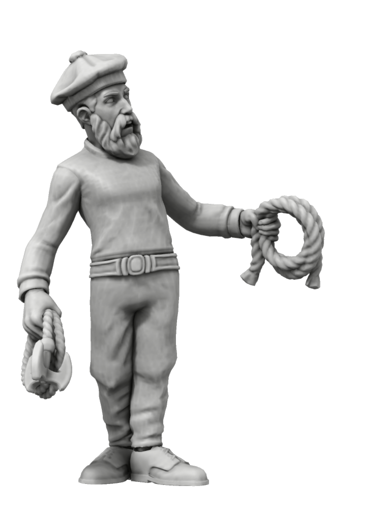 Naval Officer & Rating Pack 2 – alternate 1:24 scale unpainted resin naval figure render