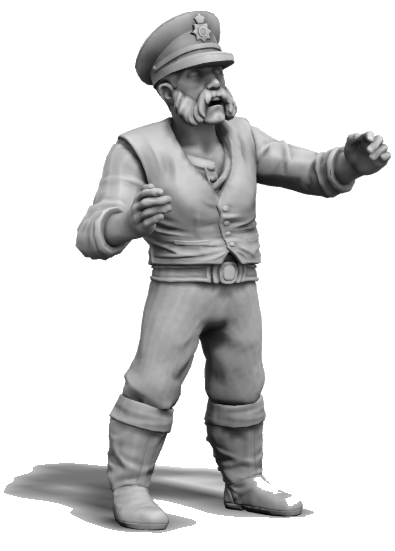 Historic Tug Crew Pack – 1:24 scale unpainted resin historic tug crew figures