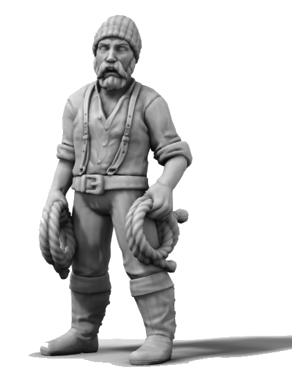 Historic Tug Crew Pack – alternate 1:24 scale unpainted resin tug crew render