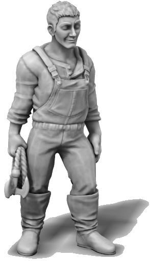 Historic Tug Crew Pack – alternate 1:24 scale unpainted resin tug crew render