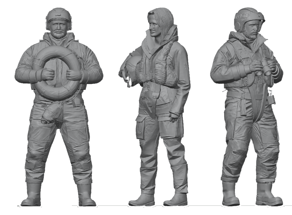 Lifeboat Pack 1 – 1:24 scale unpainted resin lifeboat figures
