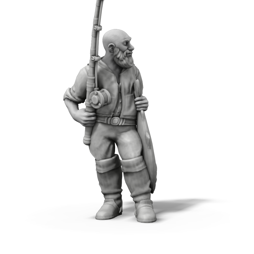 Fisherman & Friend – alternate 1:24 scale unpainted resin boating figure render