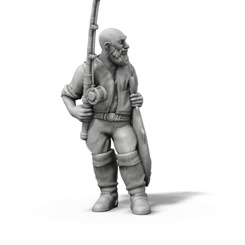 Fisherman & Friend – alternate 1:24 scale unpainted resin boating figure render