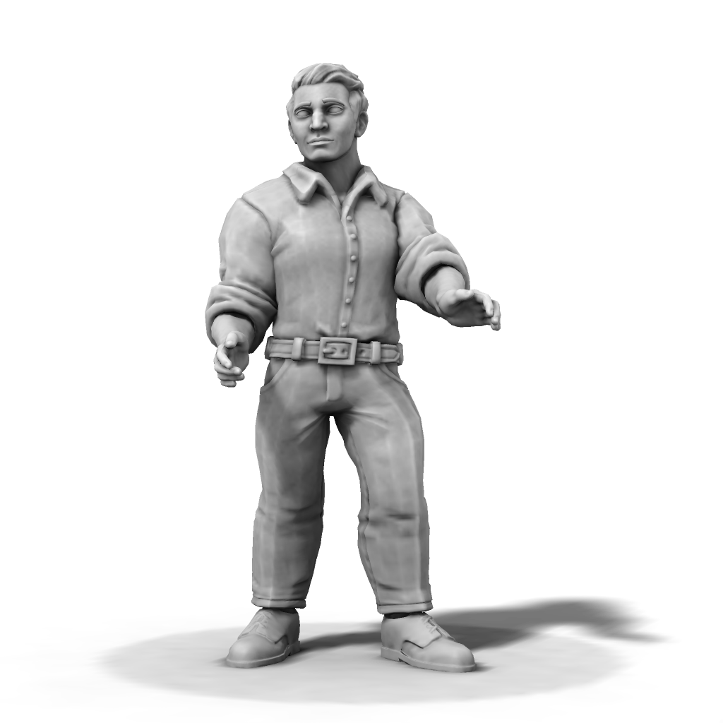 Scuba Steve & James – alternate 1:24 scale unpainted resin boating figure render