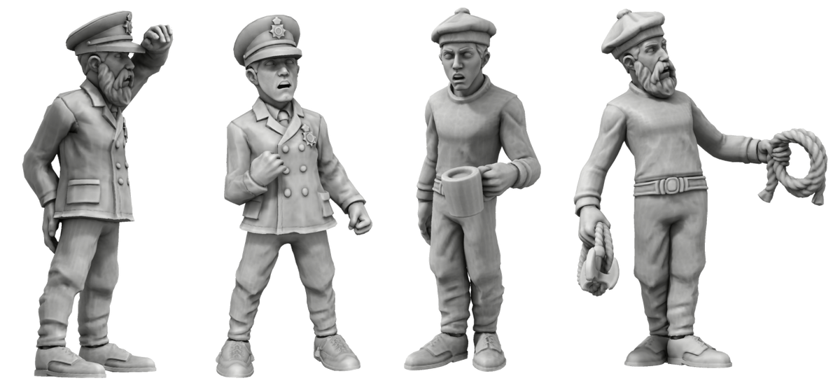Naval Full Crew Pack 1 – 1:32 scale unpainted resin naval sailors