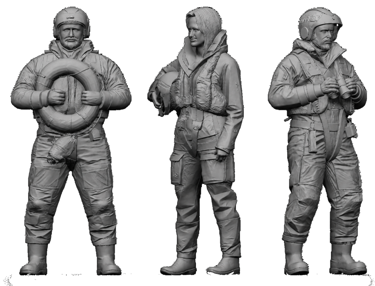 Lifeboat Crew Pack – 1:32 scale unpainted resin lifeboat figures