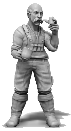 Historic Tug Crew Pack – alternate 1:48 scale unpainted resin tug crew render